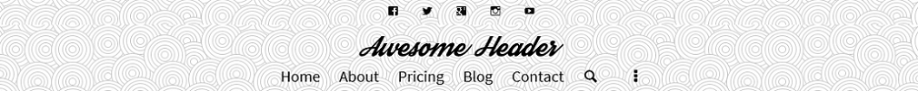 WordPress header with pattern background
